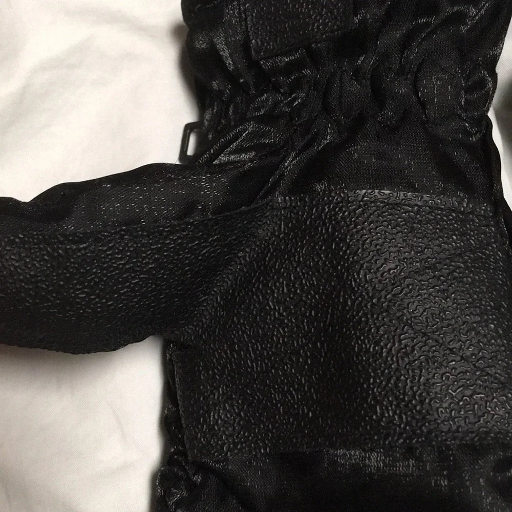 Gloves Mittens Girls size Small black gem butterflies EUC